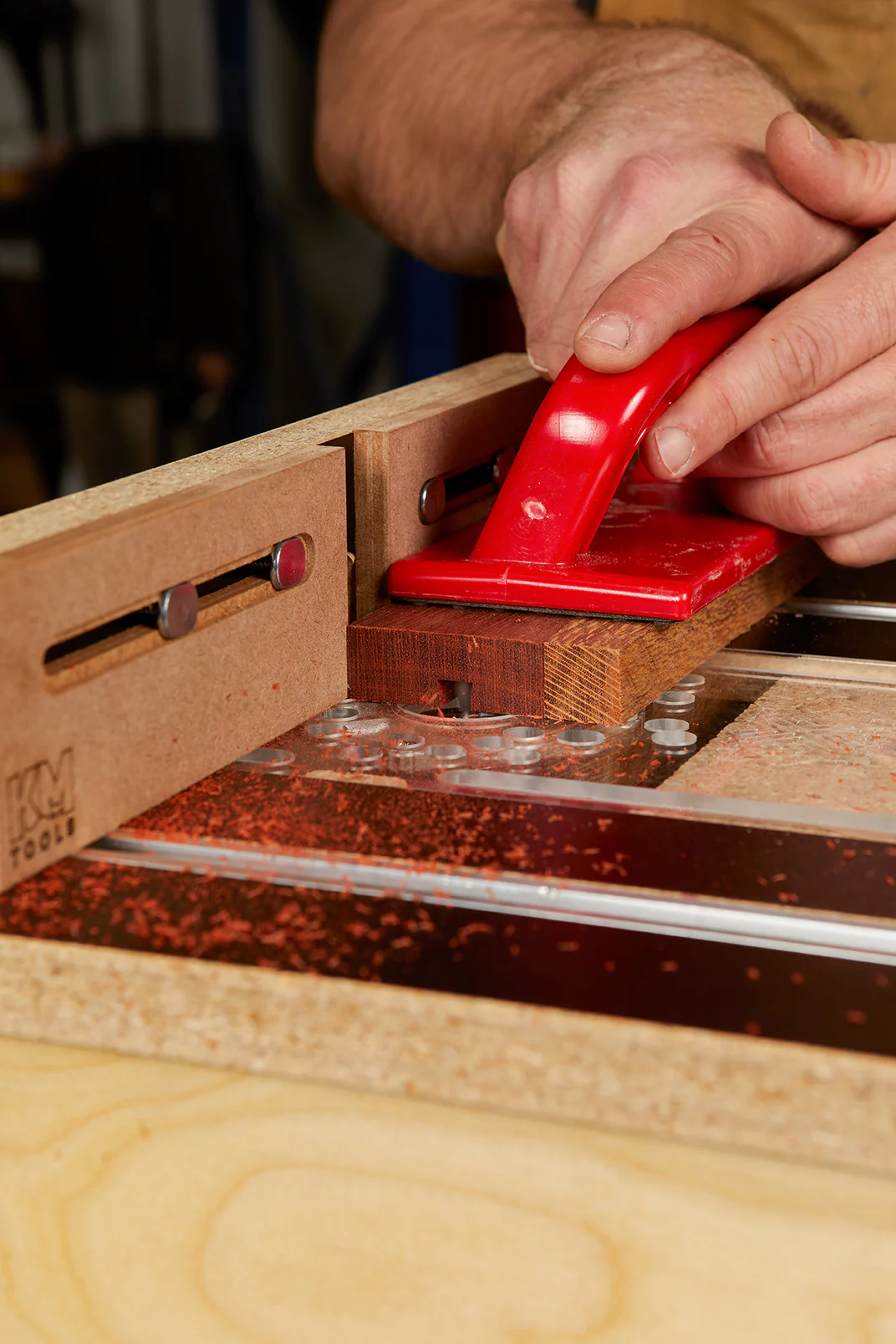 KM Tools Benchtop Router Table for 3x3 Custom Trim Router Jig - Image 5