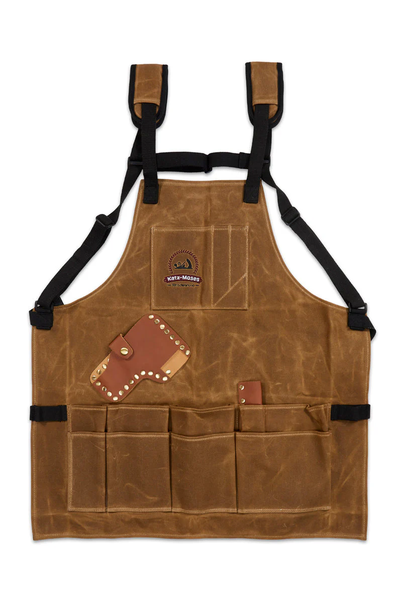 The Katz-Moses Unisex 20 oz Waxed Canvas Woodworking Tool Apron (XS/SM/MED/SLIM) - Image 7